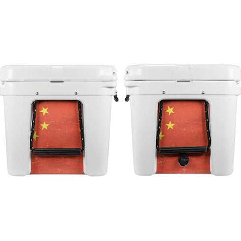 Chinese Flag Distressed YETI Tundra 75 Hard Cooler Skin
